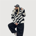 pelliccia foderata con cappuccio crudelia